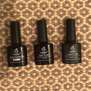 three pack gel polish from Beetles including a base gel, top gel,& matte top gel